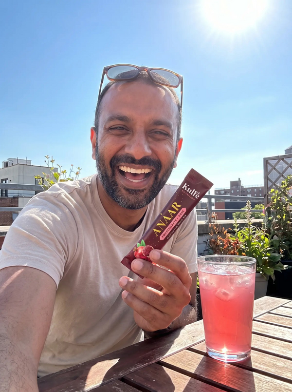 Customer with an Anaar electrolyte stick on a rooftop